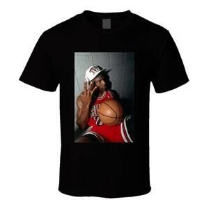 3 Peat Michael Jordan Bulls Basketball Championship Fan Black T Shirt